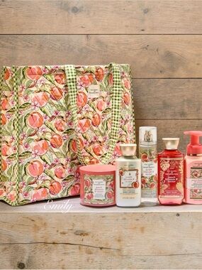 BBW X Vera Bradley Peach Blossom Nectar 6-PC Exclusive Tote + GIFT and SOLD OUT